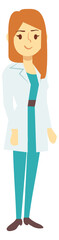 Nurse character. cartoon medical worker. Woman in lab coat