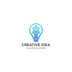 Light bulb logo design vector