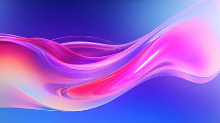 Naklejka premium Abstract fluid 3d render holographic iridescent neon curved wave in motion background. Gradient design element for banners, backgrounds, wallpapers and covers