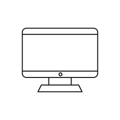 Desktop computer, monitor line icon, vector sign, linear style flat illustration on white background..eps