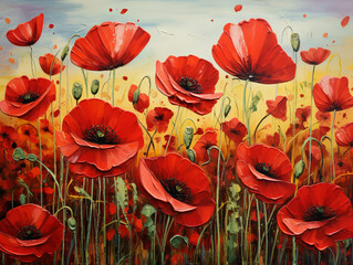 Obraz premium Remembrance Day red poppies