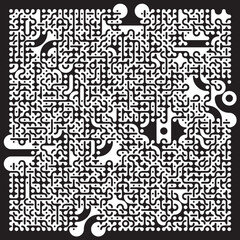 Truchet tiles , black and white pattern tile optical illusion