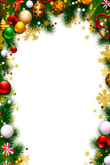 Fototapeta na wymiar Christmas tree frame border emptypage Whitebackground