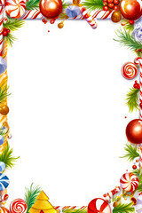 Naklejka premium Christmas sweet frame border emptypage Whitebackground
