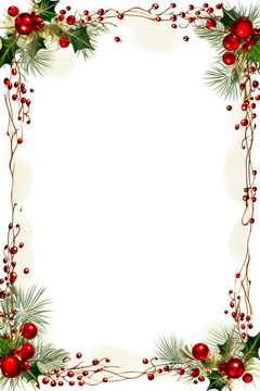 Christmas table frame border emptypage Whitebackgroun