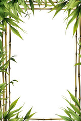 Fototapeta na wymiar bambu frame border emptypage Whitebackground