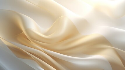 Abstract White and Gold Textile Transparent Fabric, soft Light Background for Beauty Products
 - obrazy, fototapety, plakaty