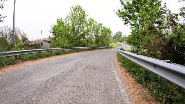 Via Francigena - a country road next to San Rocco, municipality of Busseto, province of Parma, Emilia-Romagna, Italy