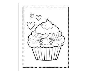 Cupcake Coloring Pages