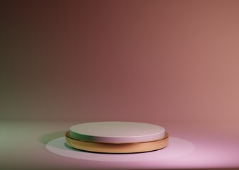 3D empty platform or pedestal for displaying products.