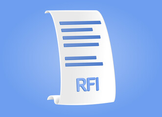 RFI, Request For Information concept, 3d vector graphic