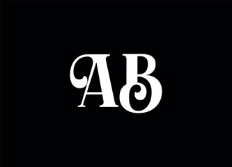 AB letter logo design and monogram ,vector logo design