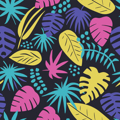 Bright Seamless Fashion Plant Shape Texture. Light Endless Summer Jungle Scribble, Seamless Backdrop. Pink - 669122294