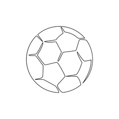 Soccer ball one line. Vector drawing