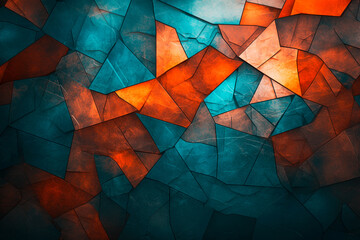 modern abstract and textured background with geometric blue and orange patterns