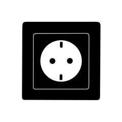 electric socket icon with flat design
