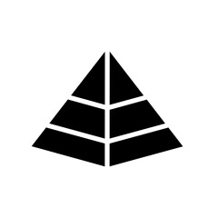 pyramid icon vector with flat design