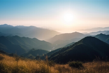 beautiful view of the mountains in the morning