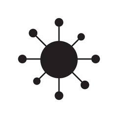 Hub and spoke icon vector, Central database symbol, flat illustration on white background..eps
