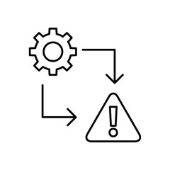 Risk management, warning icon. vector flat trendy style illustration on white background..eps