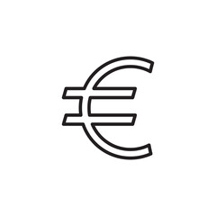 Euro money icon. Vector liner flat illustration..eps