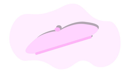 vector, illustration, pink, beret, hat, cap, barbie, love, valentine, gift, romantic