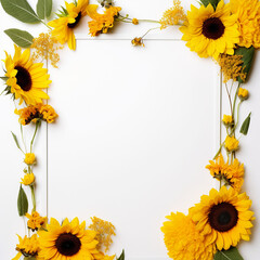 Sunflower Edges on White Gentle Beauty