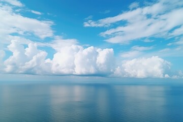 Ocean with huge white clouds