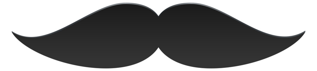 Black mustaches silhouette. Retro curly barbershop logo