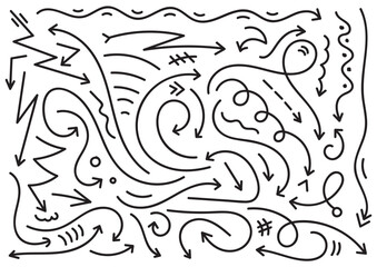 arrow signs set. hand drawing arrow signs set