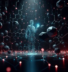 Abstract technical background image of a digital lifeform