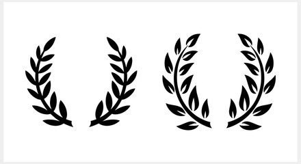 Wreath icon isolated. Eco clipart. Branch with leaf. Frame, border. Vector stock illustration. EPS 10