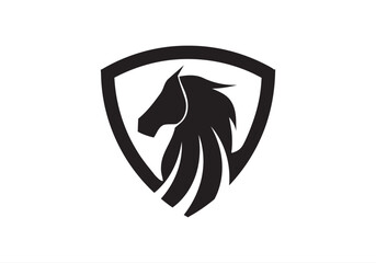 	animal, black, defense, design, elegance, elegant, face, graphic, guard, head, horse, horse logo, icon, illustration, logo, luxurious, luxury, mascot, protect, secure, security, shield, stallion, 