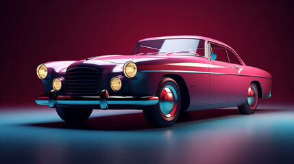 Obraz na płótnie Canvas Vintage Car Reflection Classic Elegance