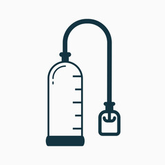 an abstract sign of The Penis Pump. Isolated Vector Illustration