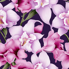 Trendy orchid pattern for t-shirts
