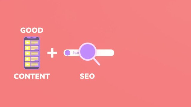 3D Animated Illustration Of How To Getting More Money From Online By Making Good Content With SEO. Suitable For Explainer Video.
