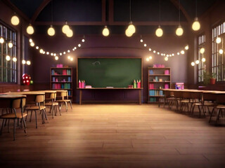 Back to school party lighting Background.  Generative Ai