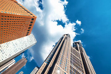 Building and skyscrapers in Tokyo, Japan