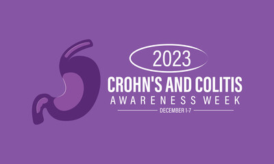 Crohn's and Colitis Awareness Week is observed every year in December 1-7 Vector illustration design. Banner, poster, card, background design.