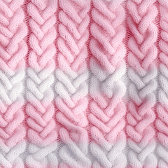 Christmas Sweater Pattern in Soft White and Light Pink: 3D Xmas Aesthetic on Knit Texture