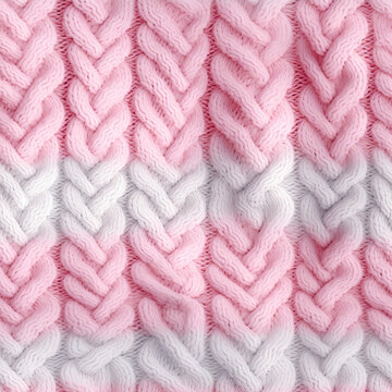 Christmas Sweater Pattern In Soft White And Light Pink: 3D Xmas Aesthetic On Knit Texture