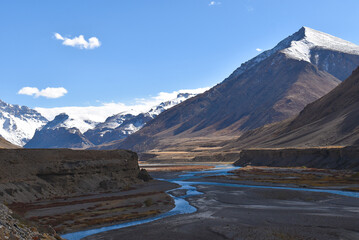 river flowing through cold desert