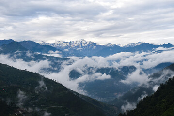 mountains and clouds