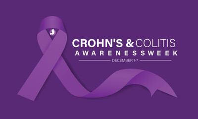 Crohn's and Colitis Awareness Week is observed every year in December 1-7 Vector illustration design. Banner, poster, card, background design.