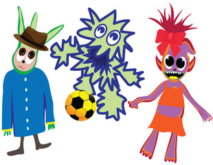 Three bizarre characters