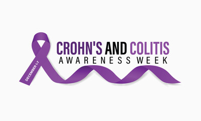 Crohn's and Colitis Awareness Week is observed every year in December 1-7 Vector illustration design. Banner, poster, card, background design.