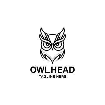owl head logo design 