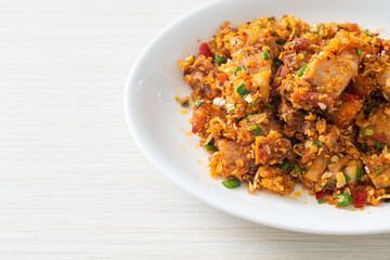 roasted crispy belly pork with salt and chili