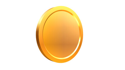3D Rendering concept of golden coin